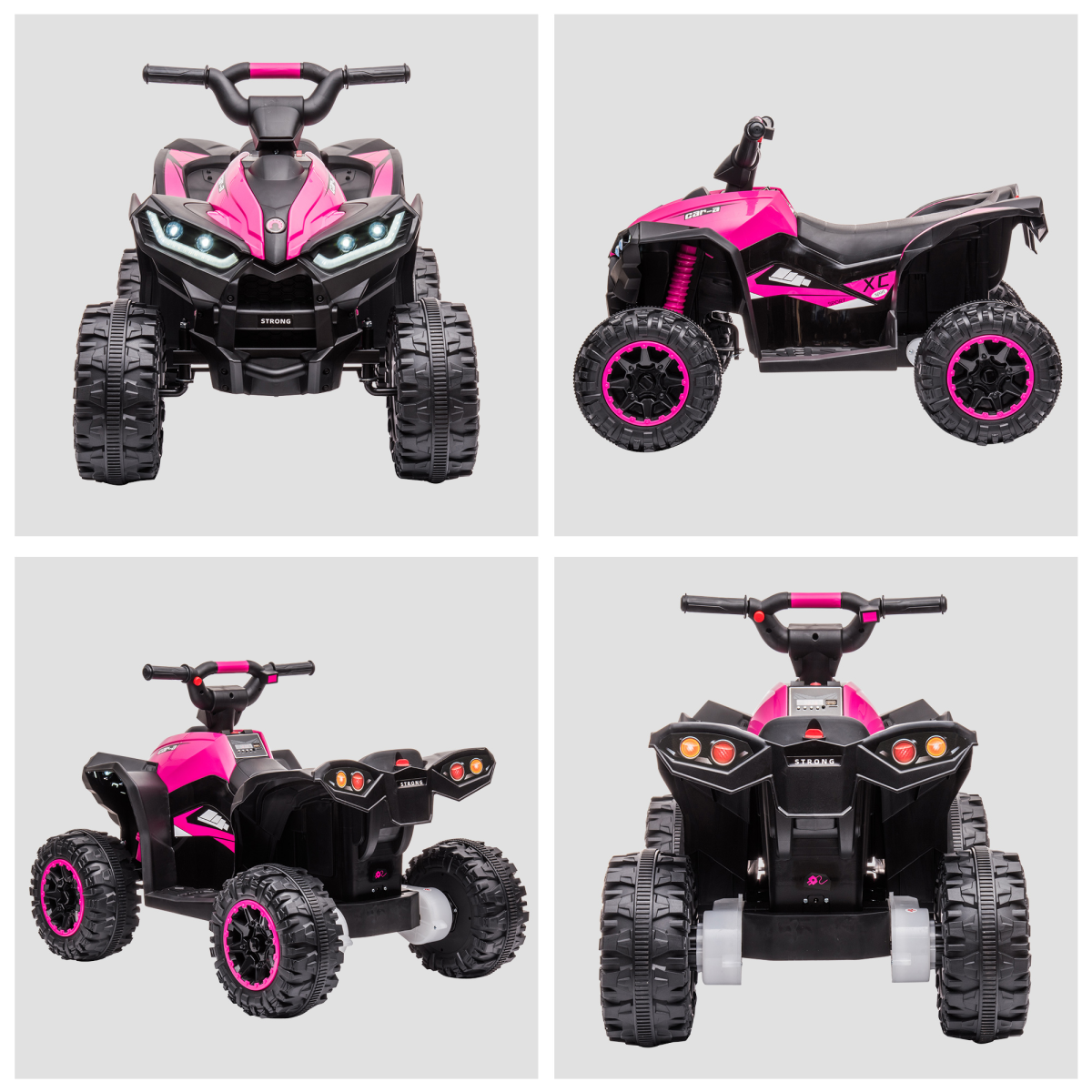 HOMCOM 12V Electric Quad Bikes for Kids Ride On Car ATV Toy for 3-5 Years Pink