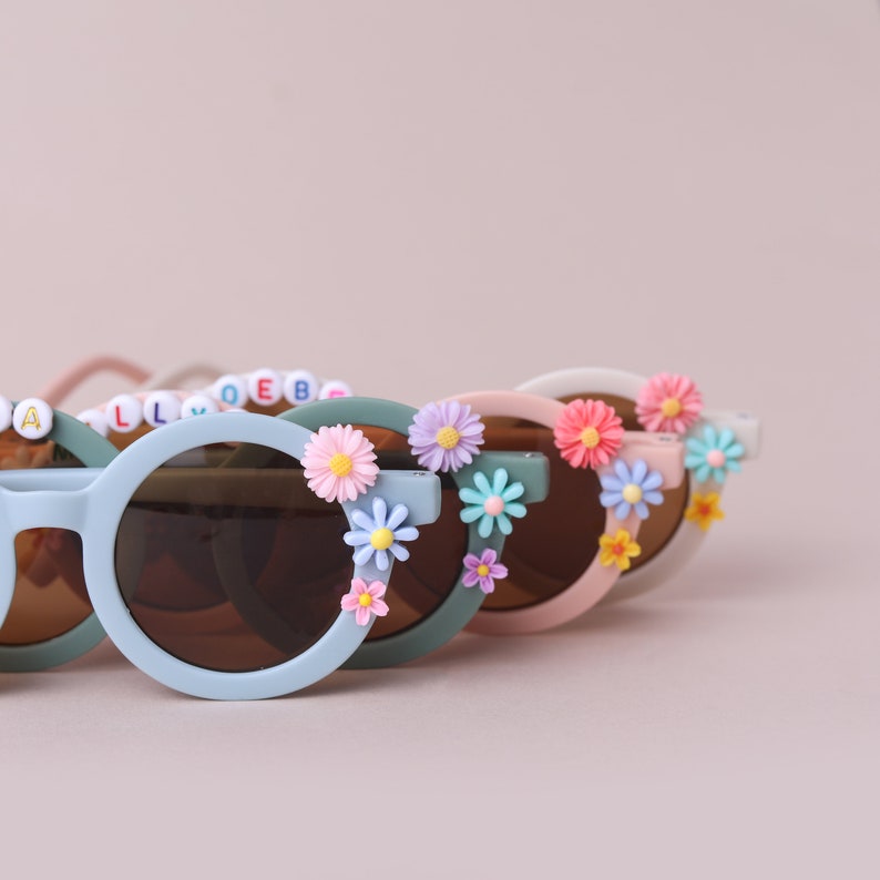 Personalised children's sunglasses uv400 | personalised girls flower sunglasses | flower girl | personalised kids sunglasses | party favours