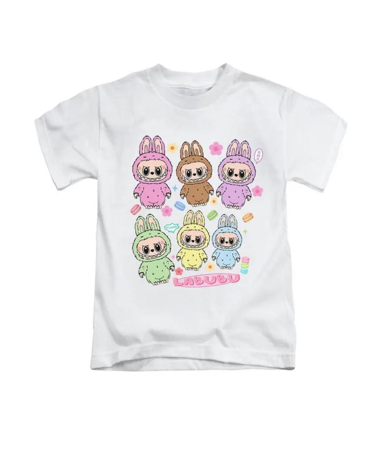 6 Pictures Labubu Kids T-Shirt Childrens Viral Trending Top New
