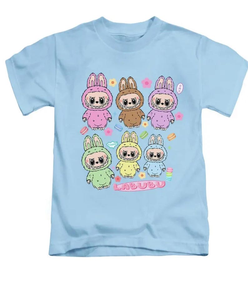 6 Pictures Labubu Kids T-Shirt Childrens Viral Trending Top New