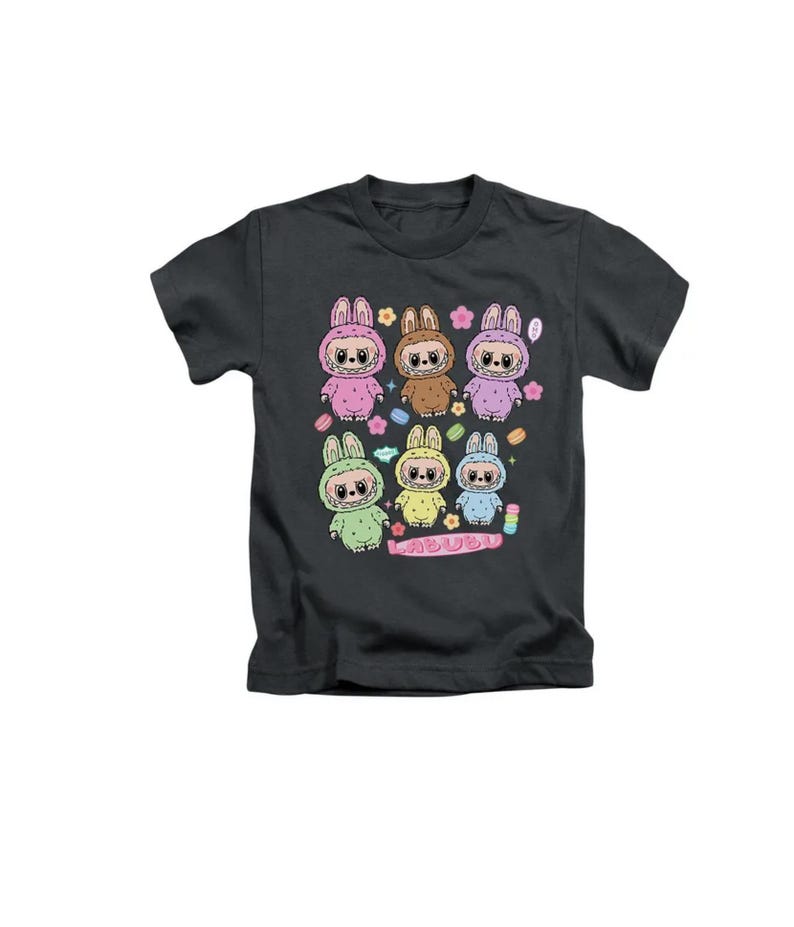 6 Pictures Labubu Kids T-Shirt Childrens Viral Trending Top New