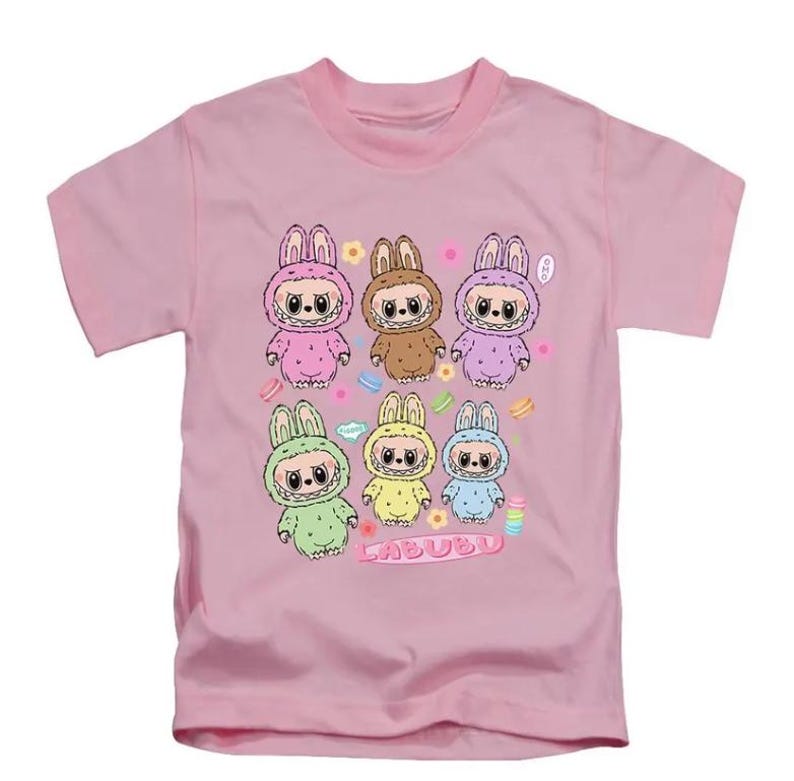 6 Pictures Labubu Kids T-Shirt Childrens Viral Trending Top New