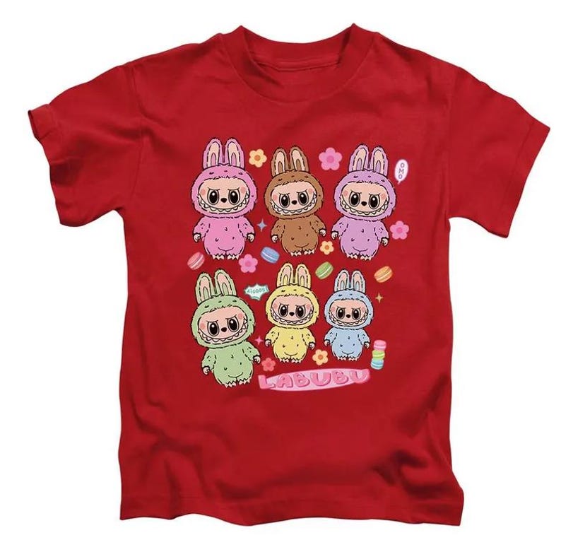 6 Pictures Labubu Kids T-Shirt Childrens Viral Trending Top New