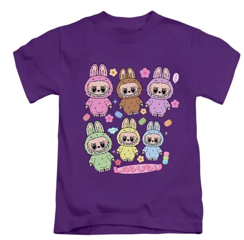 6 Pictures Labubu Kids T-Shirt Childrens Viral Trending Top New
